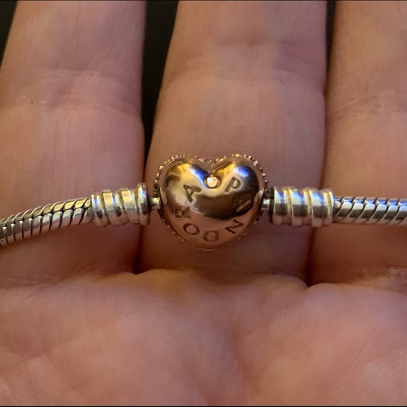 Pandora Rose Gold Pave Heart Clasp Bracelet 8.3 - Picture 3 of 3